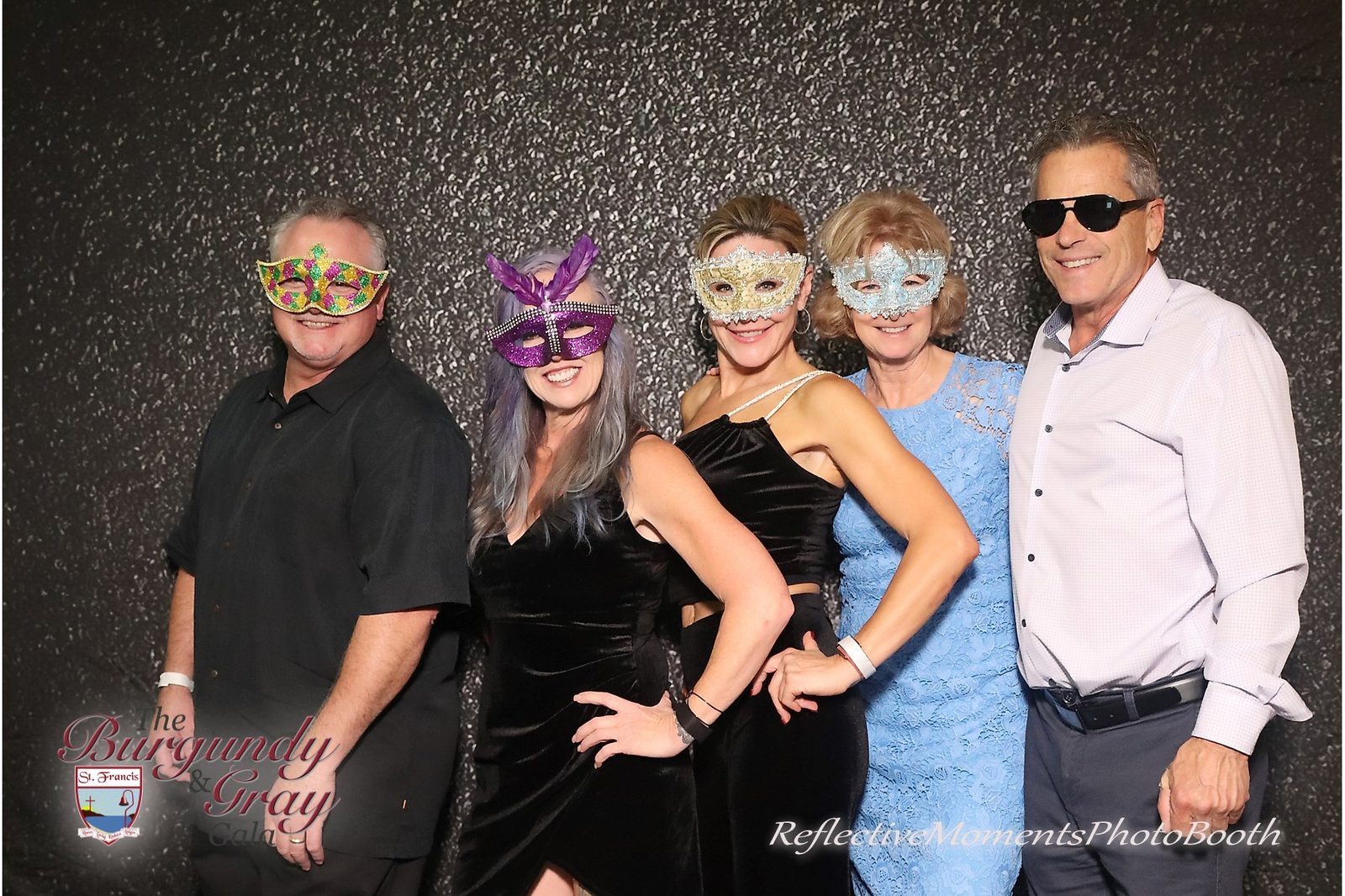 Photo print from the mirror booth at the Burgundy and Grey Gala