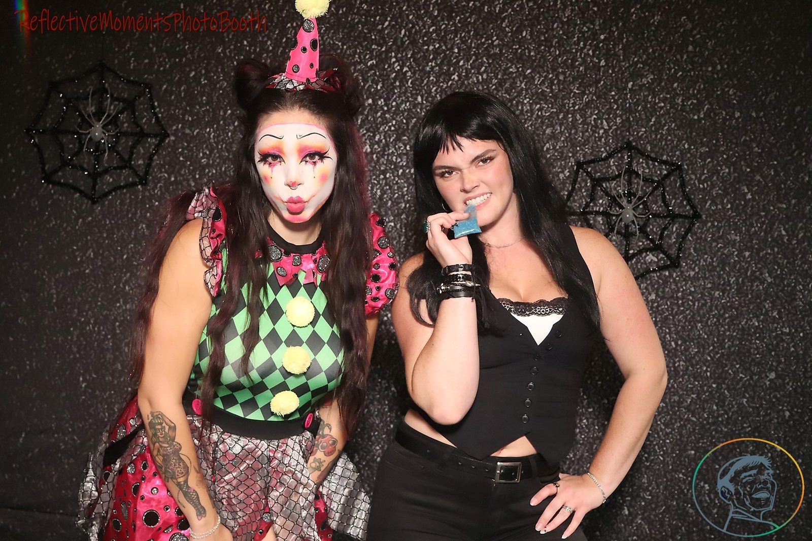 Mirror photo booth print from a Halloween party