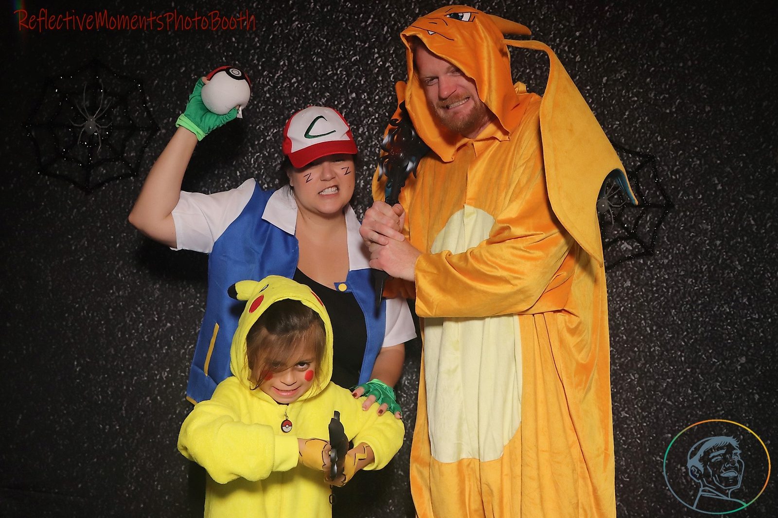 Guests enjoying the Halloween photo booth experience