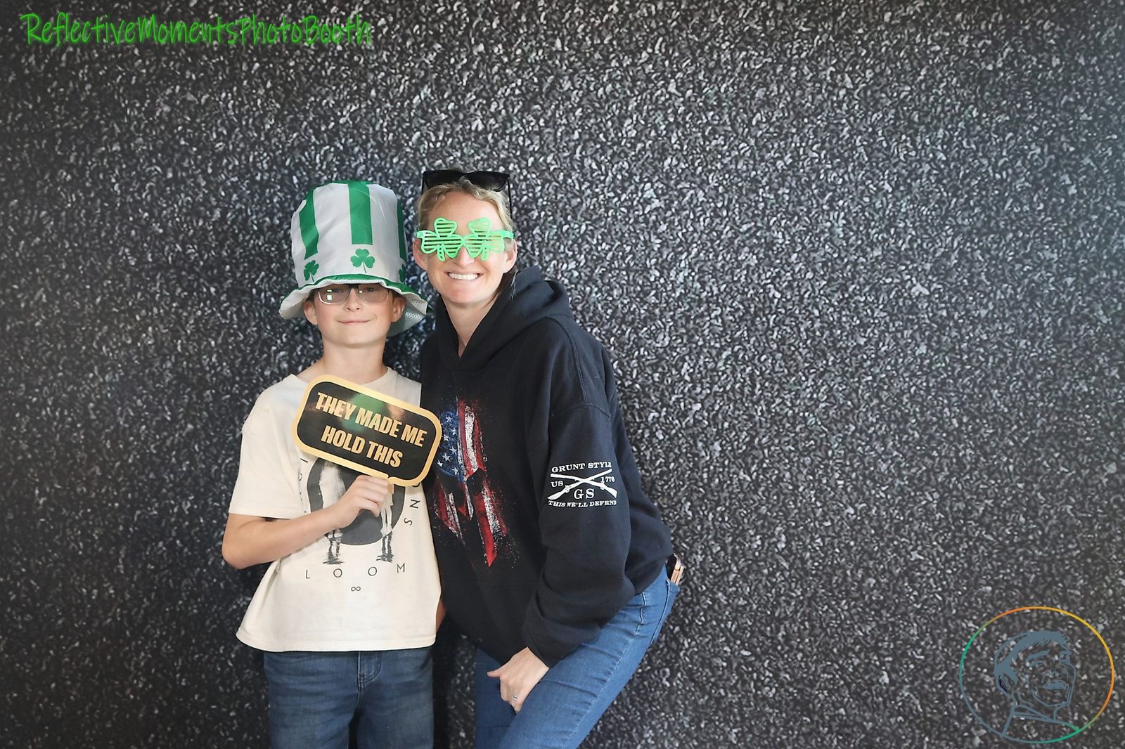Mirror photo booth print from a Saint Patrick's Day celebration